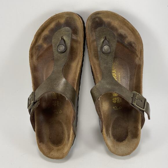 Birkenstock Gizeh Slide Sandal Womens Size 40 US Size 9-9.5 Brown Bronze - Picture 5 of 9